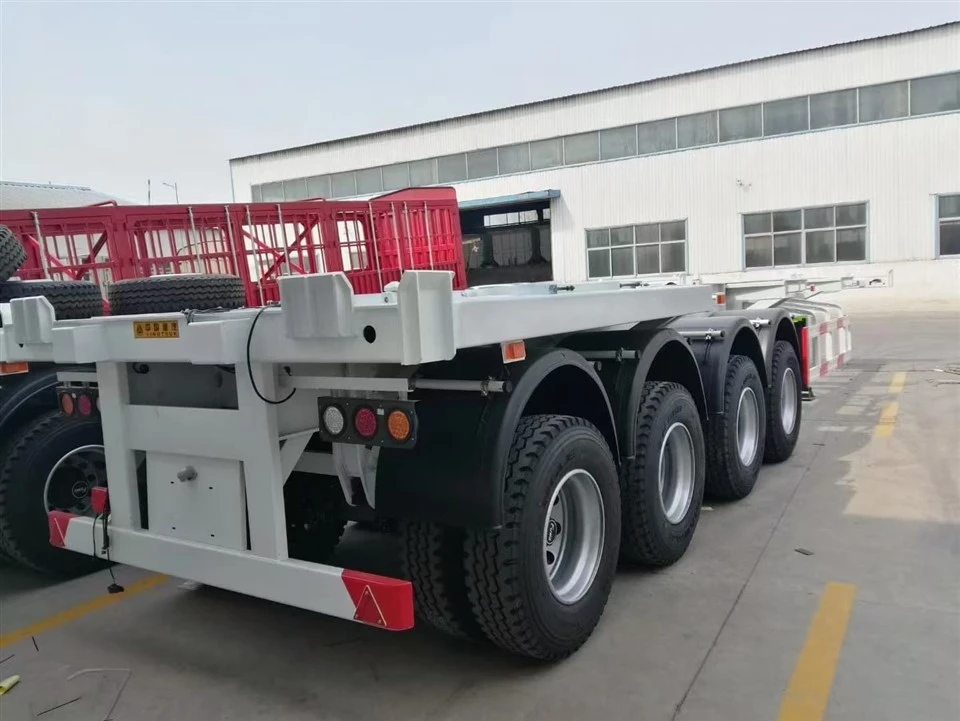 3-Axle shipping containers 12R22.5 Tyre skeleton semi-trailer (5)