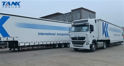 Tank rèm bán trailer bán trailer được chuyển đến Turkmenistan